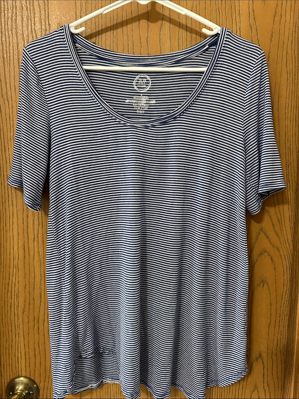 Maurices Navy and White Striped Short Sleeve Tee